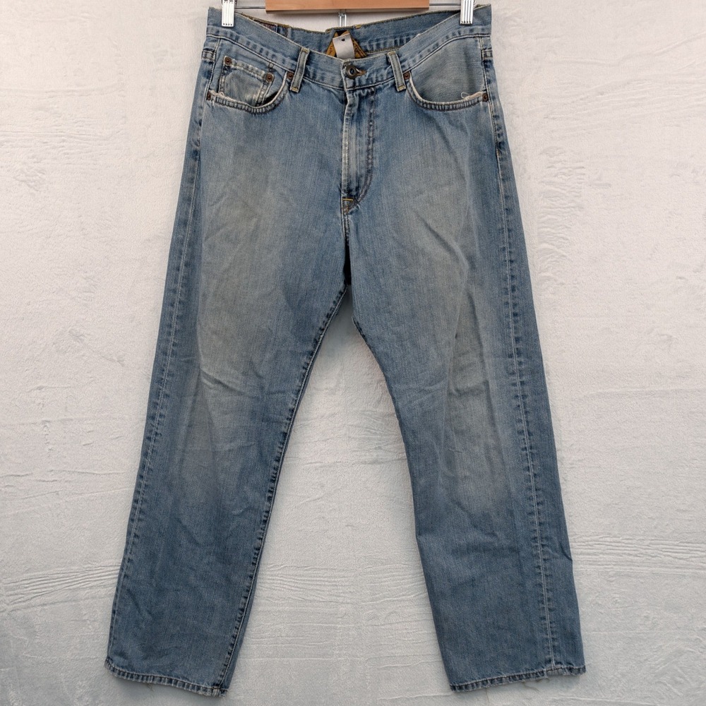 VTG Lucky Brand Jeans Men's 32 Short Blue Light Wash Relaxed Zip USA Made Y2K